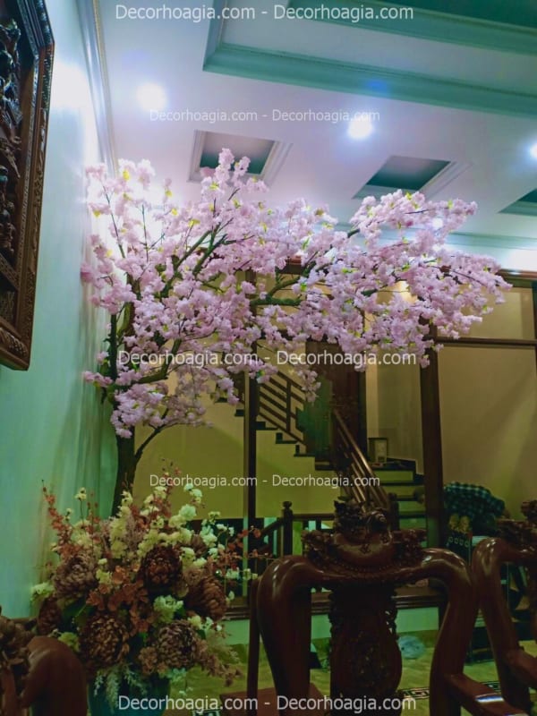 cây hoa anh đào giả tán đổ một bên