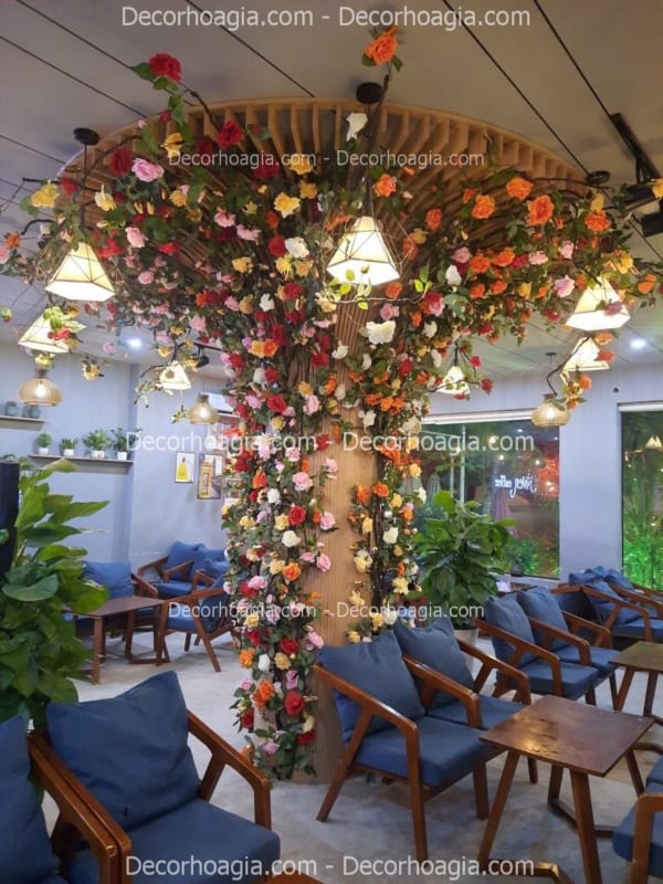 decor hoa hồng leo giả tại long an