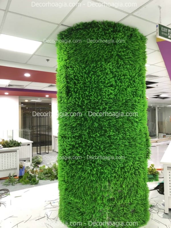 cây giả trang trí cột bê tông