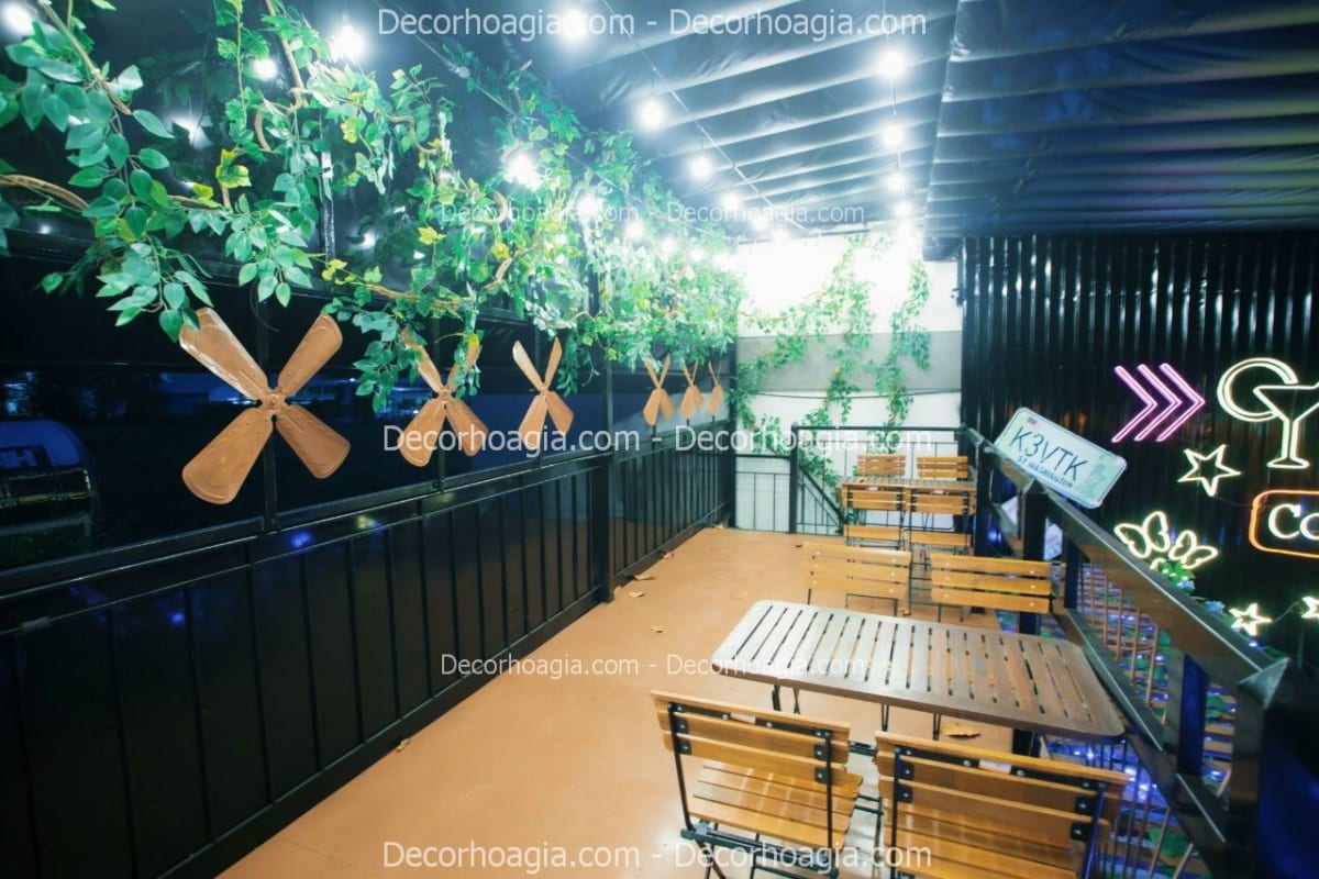 decor cây giả quán cafe hcm