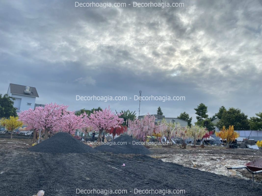 decor cây hoa anh đào giả